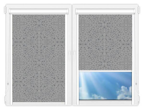 Кассетные рулонные шторы UNI Риано серый цена. Купить в «Мастерская Жалюзи»